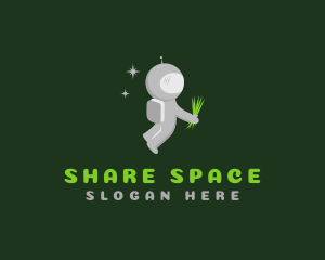 Space Astronaut Grass logo design