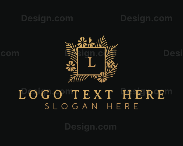 Floral Wreath Frame Decor Logo