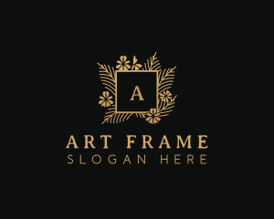 Floral Wreath Frame Decor logo design