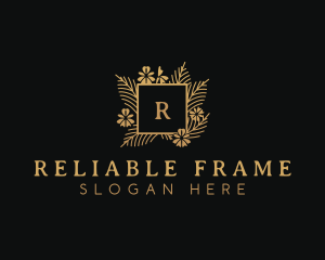 Floral Wreath Frame Decor logo design