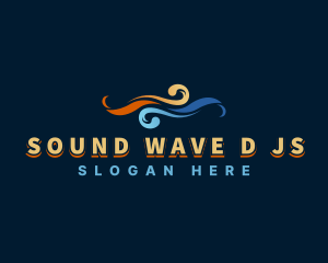 Flaming Water Wave logo design