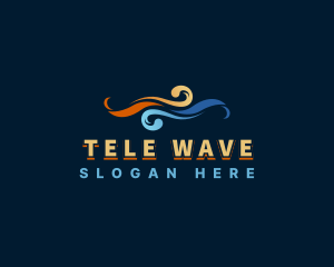 Flaming Water Wave logo design