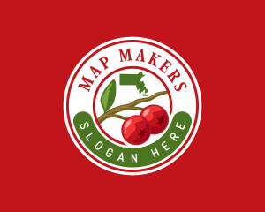 Cranberries Fruit Massachusetts logo design