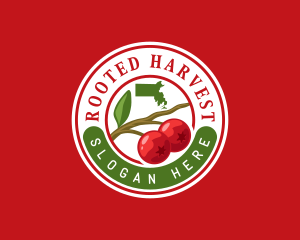 Cranberries Fruit Massachusetts logo design