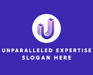 Gradient Letter U logo design