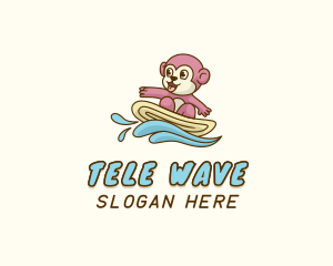 Monkey Wave Surfing logo design