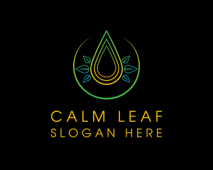 Leaf Water Drop logo design