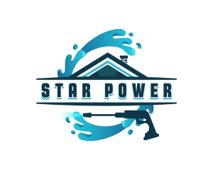 Pressure Washer Home Cleaning logo design