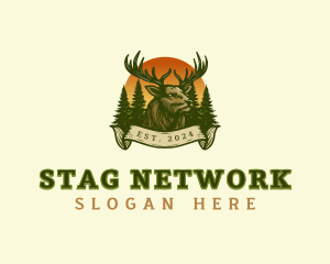 Elk Deer Stag logo design