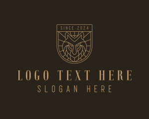 High Class - Luxury Wolf Shield logo design