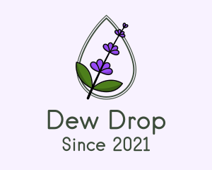 Lavender Flower Droplet logo design