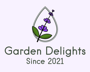 Lavender Flower Droplet logo design