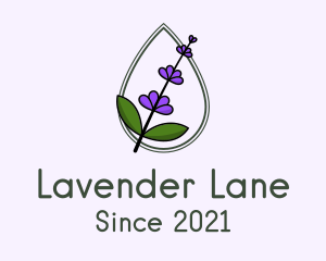 Lavender Flower Droplet logo