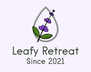 Lavender Flower Droplet logo design