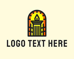 Torch Column Structure logo design