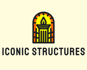 Torch Column Structure logo design