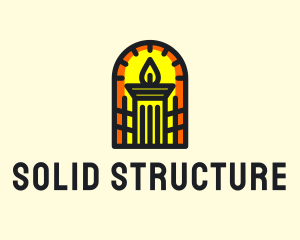 Torch Column Structure logo design