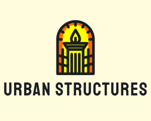 Torch Column Structure logo design