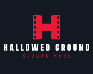 Cinema Film Reel Letter H logo design