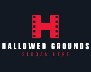 Cinema Film Reel Letter H logo design