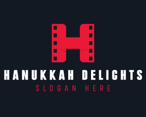 Cinema Film Reel Letter H logo design