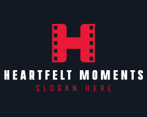 Cinema Film Reel Letter H logo design