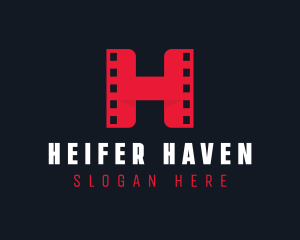 Cinema Film Reel Letter H logo design