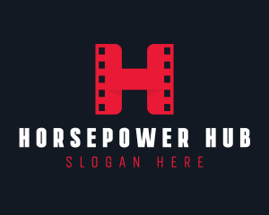 Cinema Film Reel Letter H logo design