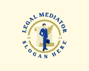 Notary Man Lawyer logo design