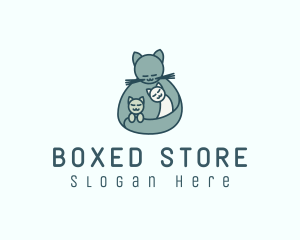 Cat Mom Kittens logo design