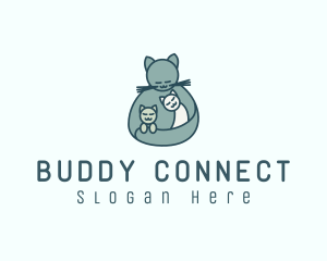 Cat Mom Kittens logo design