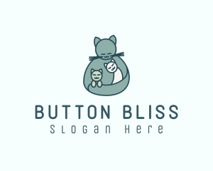 Cat Mom Kittens logo design