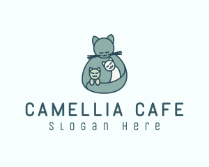 Cat Mom Kittens logo design