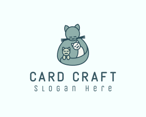 Cat Mom Kittens logo design