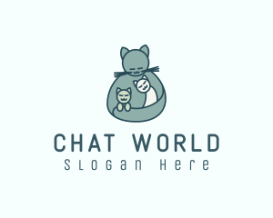 Cat Mom Kittens logo design