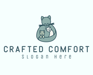 Cat Mom Kittens logo design