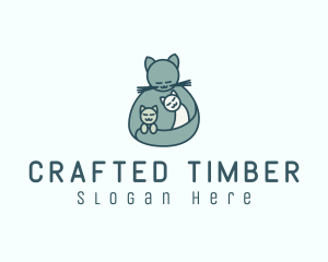 Cat Mom Kittens logo design