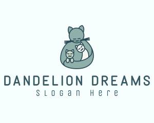 Cat Mom Kittens logo design