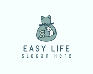 Cat Mom Kittens logo design