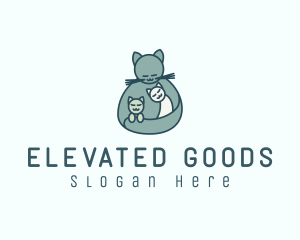 Cat Mom Kittens logo design