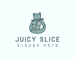 Cat Mom Kittens logo design