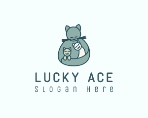 Cat Mom Kittens logo design