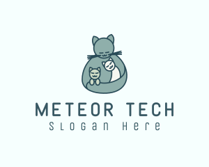 Cat Mom Kittens logo design