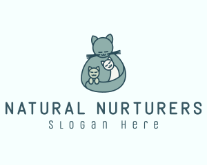 Cat Mom Kittens logo design