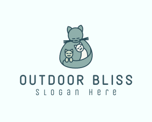 Cat Mom Kittens logo design