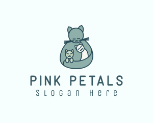 Cat Mom Kittens logo design