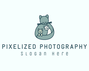 Cat Mom Kittens logo design