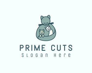 Cat Mom Kittens logo design