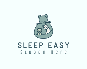 Cat Mom Kittens logo design