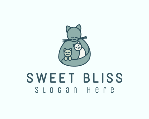 Cat Mom Kittens logo design